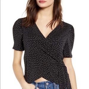 All in Favor Polka Dot Wrap Top